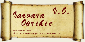 Varvara Oprikić vizit kartica
